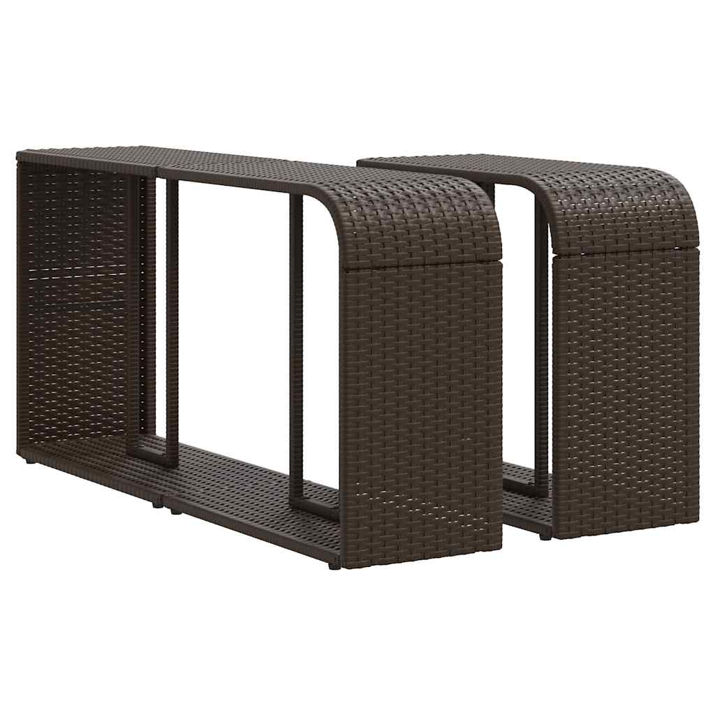 10 részes barna polyrattan kerti ülőgarnitúra párnákkal 7