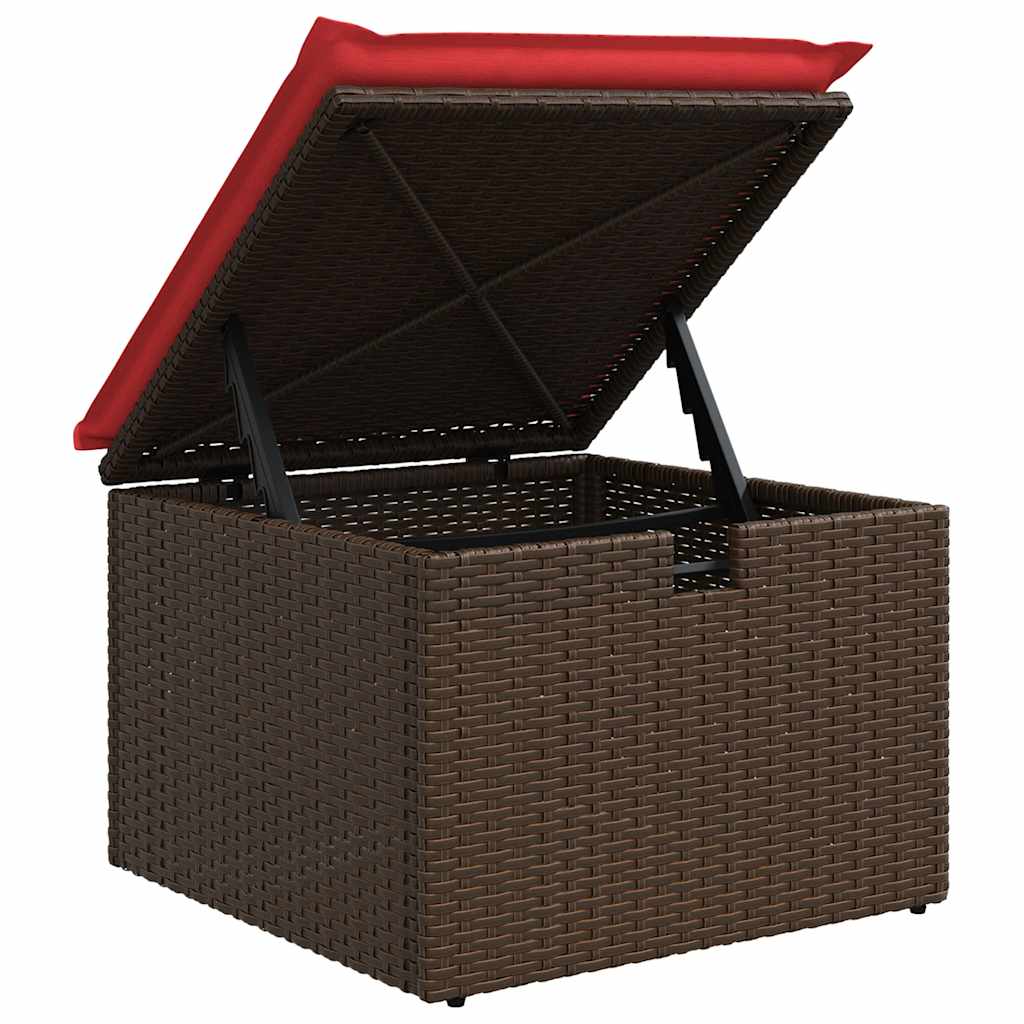 10 részes barna polyrattan kerti ülőgarnitúra párnákkal 11