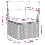 5 részes barna polyrattan kerti ülőgarnitúra párnával 14