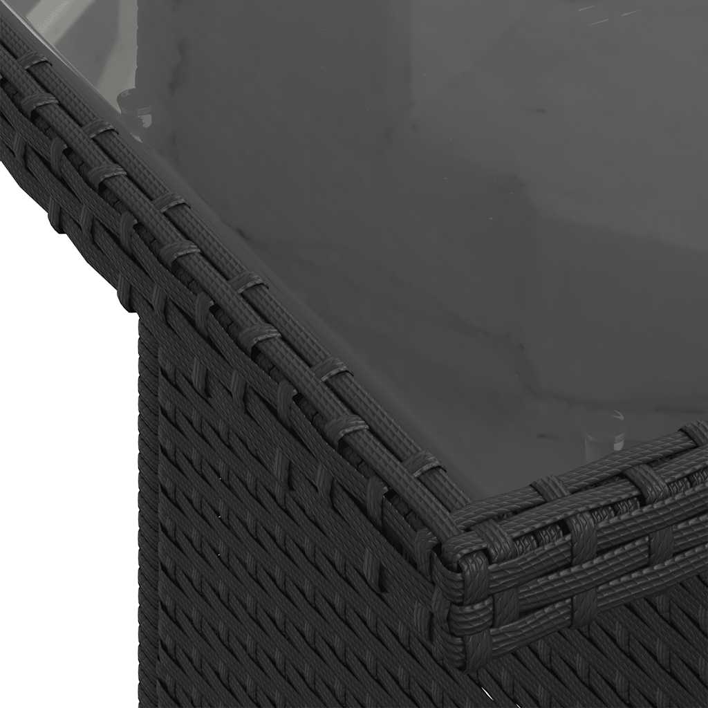 7 részes fekete polyrattan kerti ülőgarnitúra párnával 10