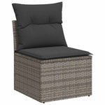7 részes szürke polyrattan kerti ülőgarnitúra párnákkal 3