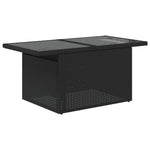 9 részes fekete polyrattan kerti ülőgarnitúra párnákkal 5