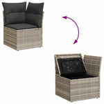 5 részes világosszürke polyrattan kerti ülőgarnitúra párnákkal 7
