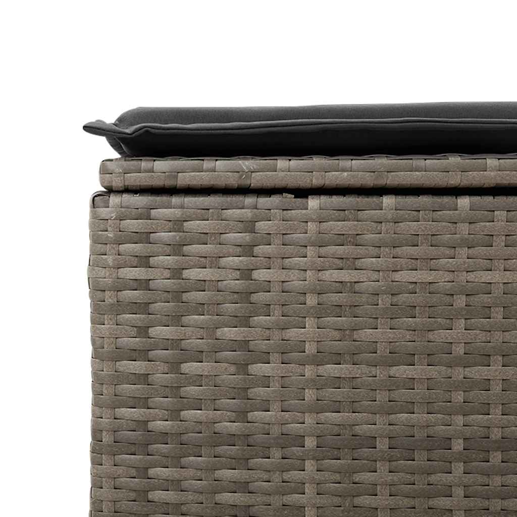 7 részes szürke polyrattan kerti ülőgarnitúra párnákkal 12