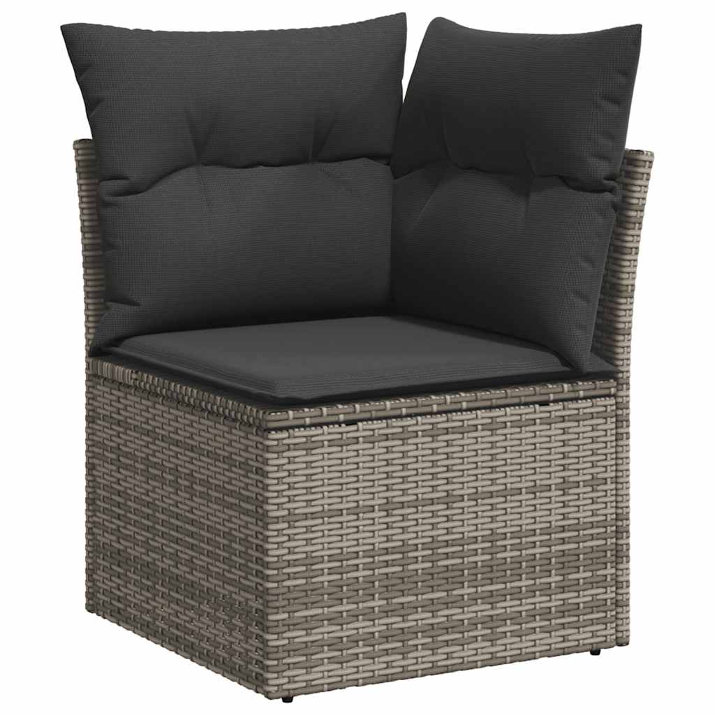 7 részes szürke polyrattan kerti ülőgarnitúra párnákkal 4