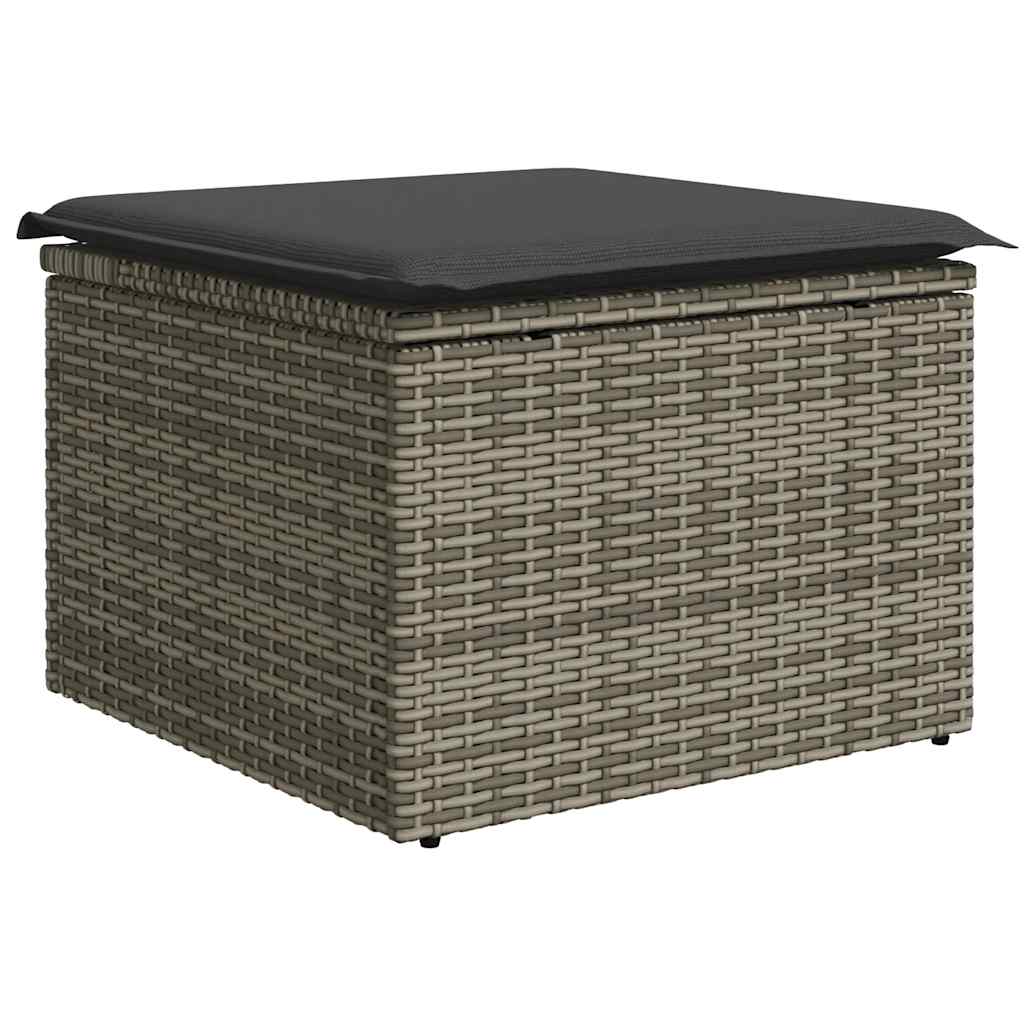 7 részes szürke polyrattan kerti ülőgarnitúra párnákkal 5