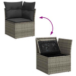 7 részes szürke polyrattan kerti ülőgarnitúra párnákkal 8