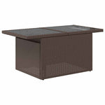 9 részes barna polyrattan akácfa kerti ülőgarnitúra párnákkal 5