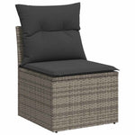 5 részes szürke polyrattan kerti ülőgarnitúra párnákkal 3