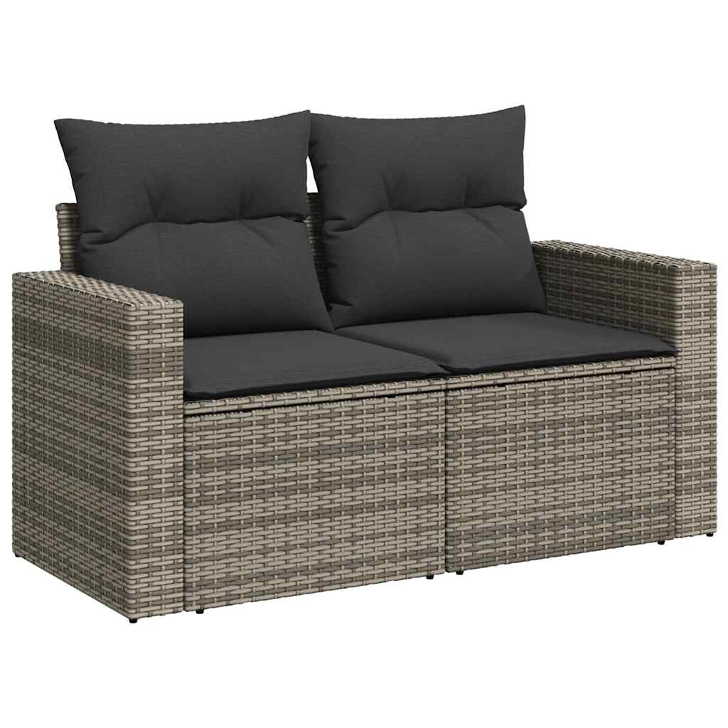 5 részes szürke polyrattan kerti ülőgarnitúra párnákkal 4