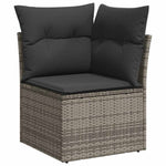 8 részes szürke polyrattan kerti ülőgarnitúra párnákkal 4
