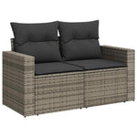 8 részes szürke polyrattan kerti ülőgarnitúra párnákkal 5