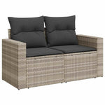 8 részes világosszürke polyrattan kerti ülőgarnitúra párnával 5
