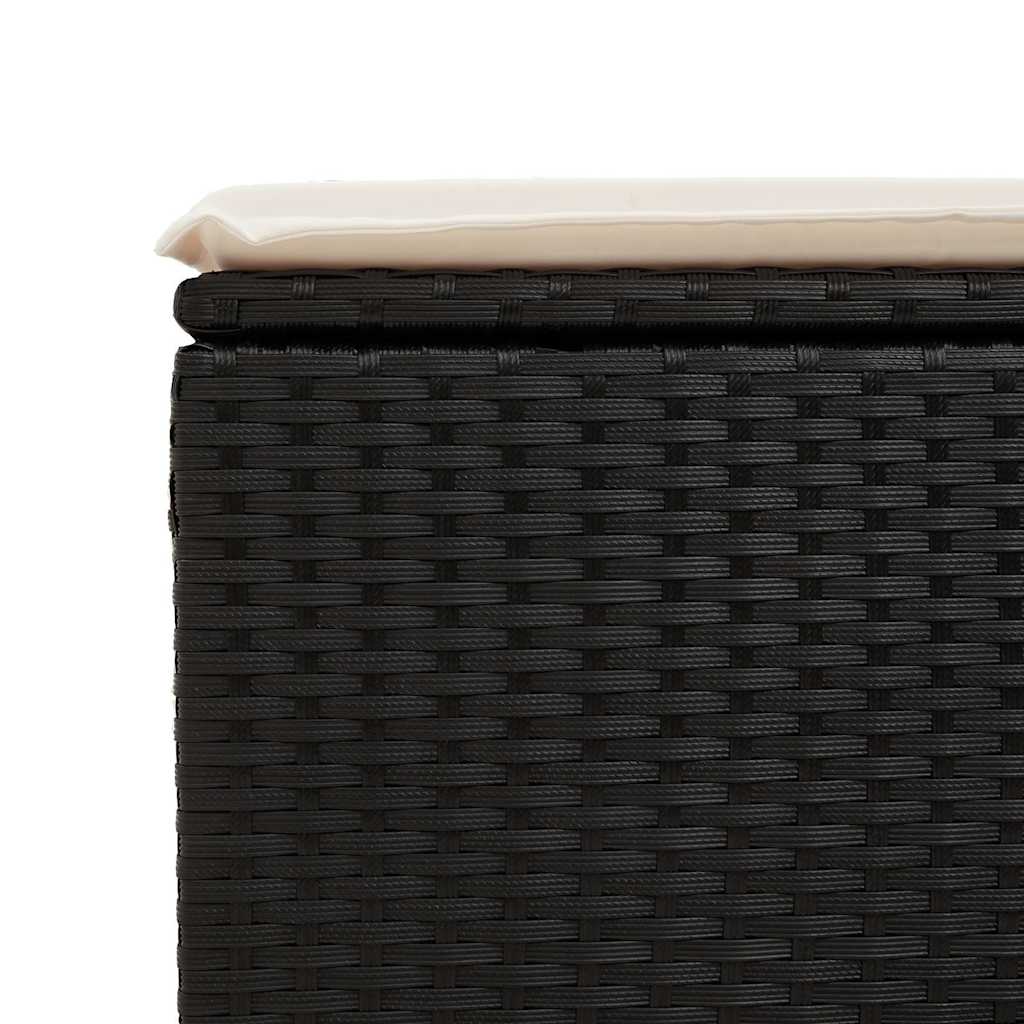 6 részes fekete polyrattan kerti ülőgarnitúra párnákkal 11