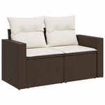 6 részes barna polyrattan kerti ülőgarnitúra párnával 4