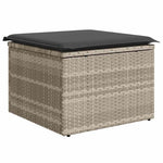 9 részes világosszürke polyrattan kerti ülőgarnitúra párnával 6