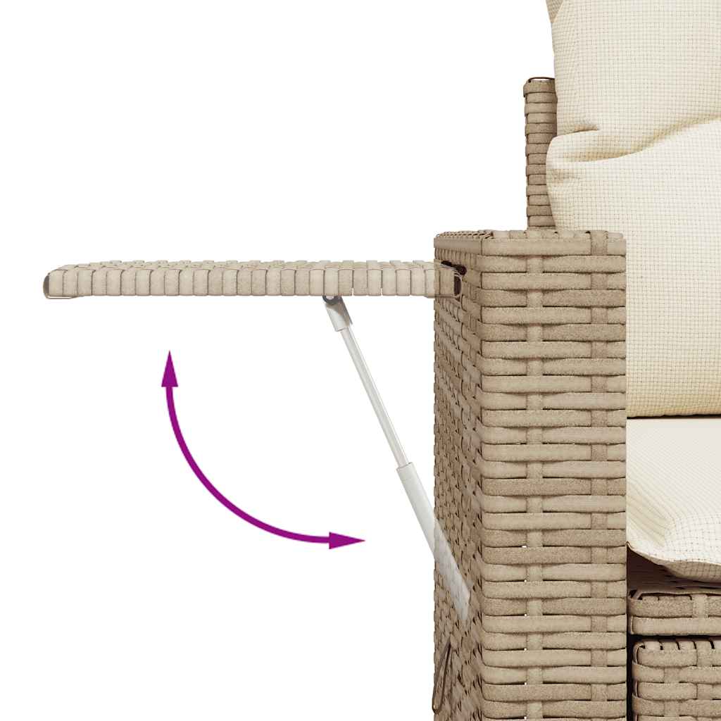 5 részes bézs polyrattan kerti ülőgarnitúra párnákkal 9