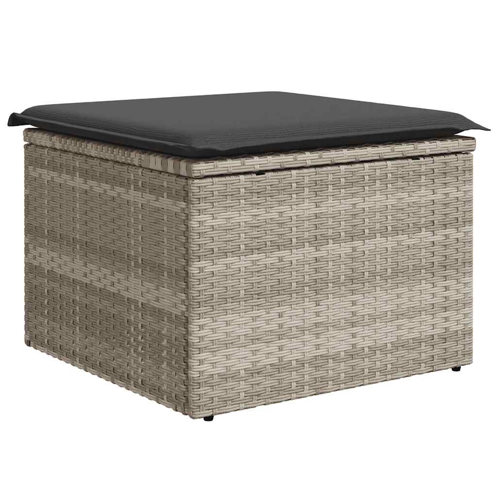 6 részes világosszürke polyrattan kerti ülőgarnitúra párnákkal 5