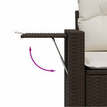 7 részes barna polyrattan kerti ülőgarnitúra párnákkal 11