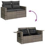 11 részes szürke polyrattan kerti ülőgarnitúra párnákkal 11