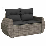 8 részes szürke polyrattan kerti ülőgarnitúra párnákkal 5