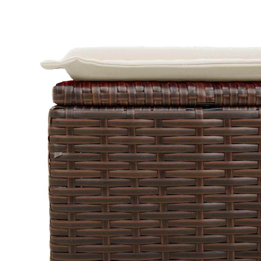 7 részes barna polyrattan kerti ülőgarnitúra párnákkal 14