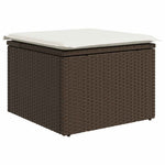 7 részes barna polyrattan kerti ülőgarnitúra párnákkal 7