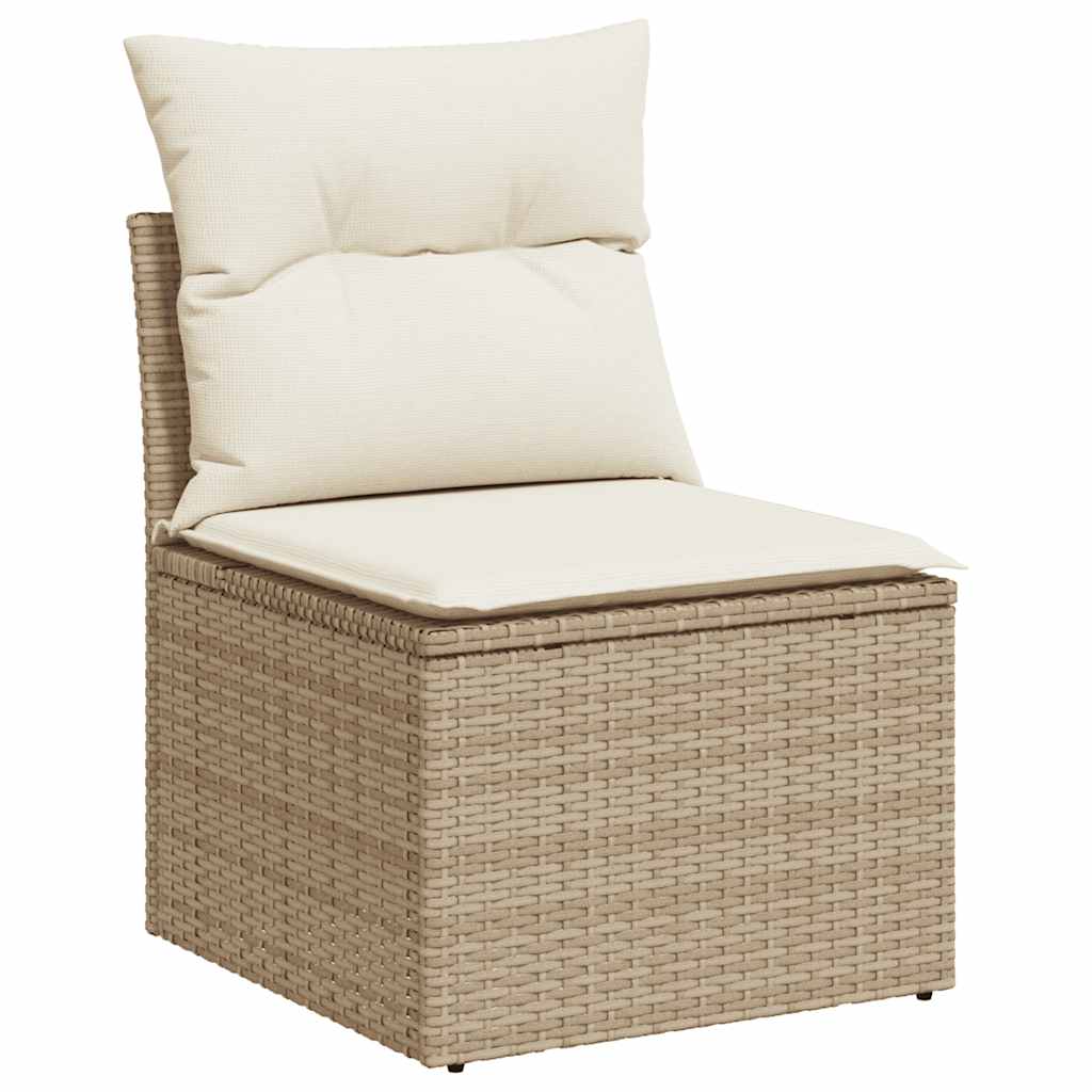 6 részes bézs polyrattan kerti ülőgarnitúra párnával 4