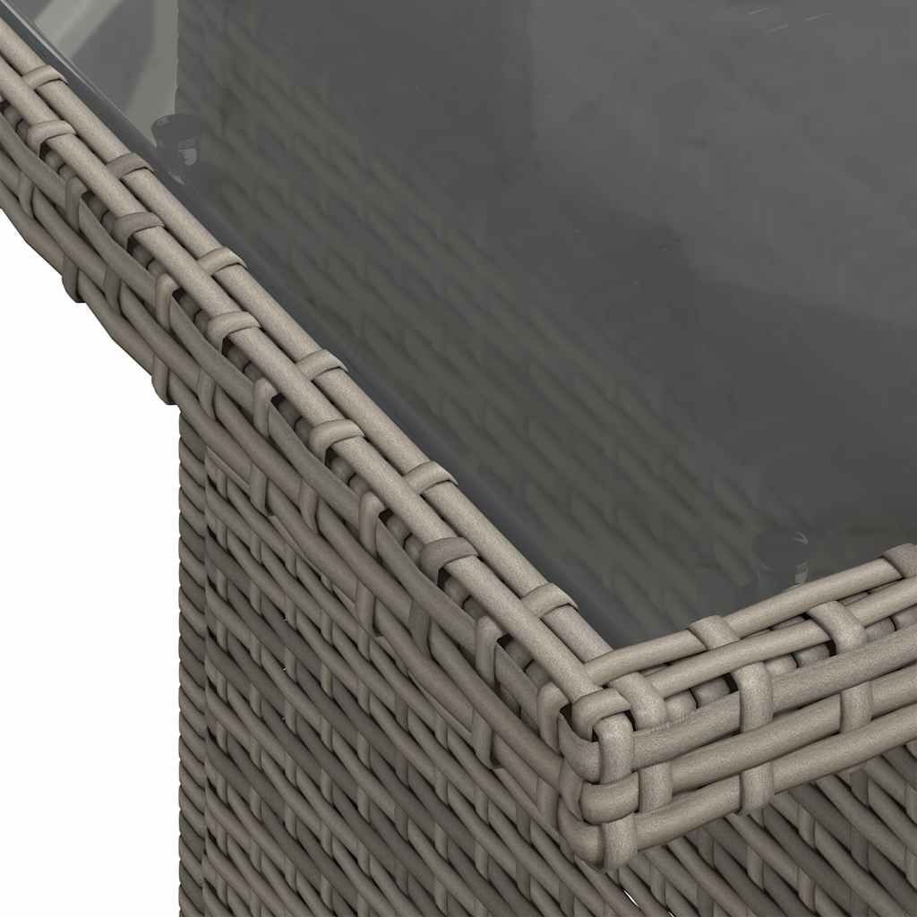 10 részes szürke polyrattan kerti ülőgarnitúra párnákkal 12