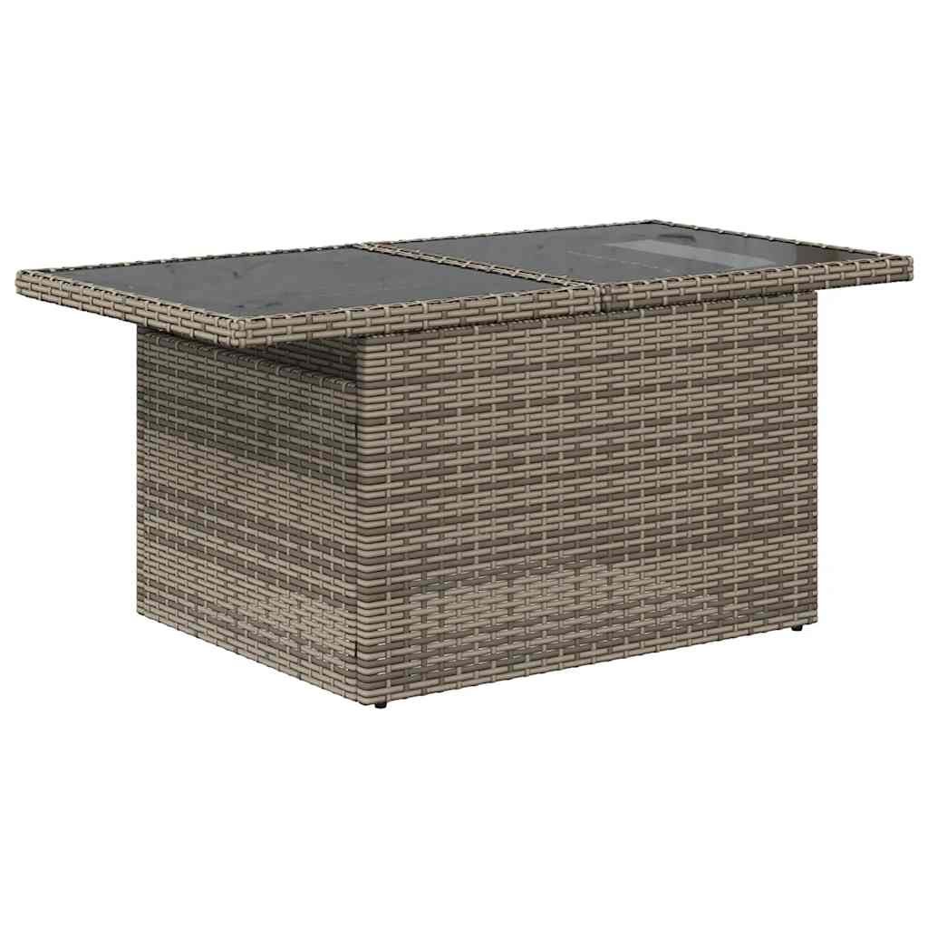 10 részes szürke polyrattan kerti ülőgarnitúra párnákkal 6