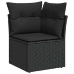 7 részes fekete polyrattan kerti ülőgarnitúra párnával 4