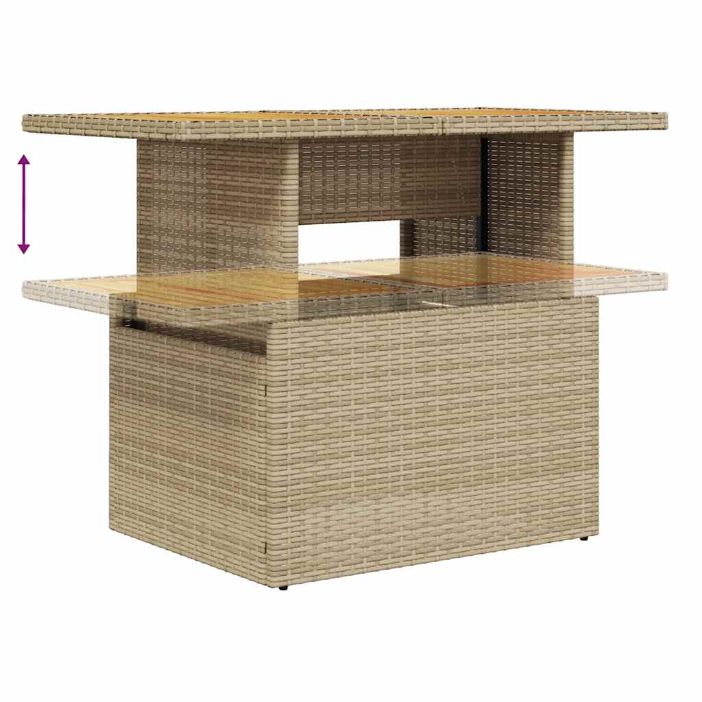 9 részes bézs polyrattan kerti ülőgarnitúra párnákkal 9
