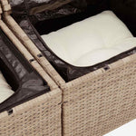 7 részes bézs polyrattan kerti ülőgarnitúra párnákkal 11
