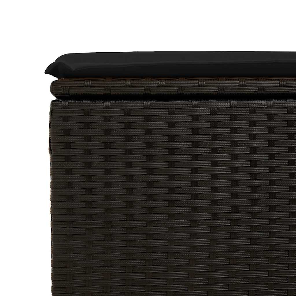 8 részes fekete polyrattan kerti ülőgarnitúra párnákkal 13