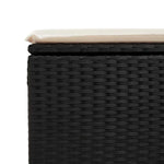 9 részes fekete polyrattan kerti ülőgarnitúra párnákkal 14