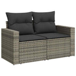 10 részes szürke polyrattan kerti ülőgarnitúra párnákkal 6