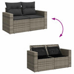 10 részes szürke polyrattan kerti ülőgarnitúra párnákkal 10