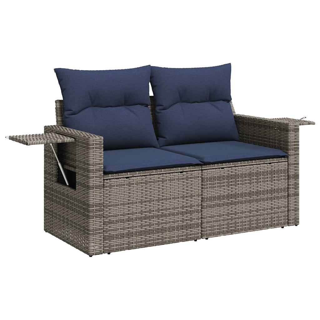5 részes szürke polyrattan kerti ülőgarnitúra párnákkal 4