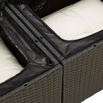 7 részes fekete polyrattan kerti ülőgarnitúra párnával 14