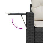 7 részes fekete polyrattan kerti ülőgarnitúra párnával 10