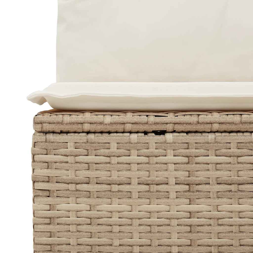 7 részes bézs polyrattan kerti ülőgarnitúra párnákkal 12