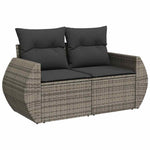 7 részes szürke polyrattan kerti ülőgarnitúra párnákkal 4