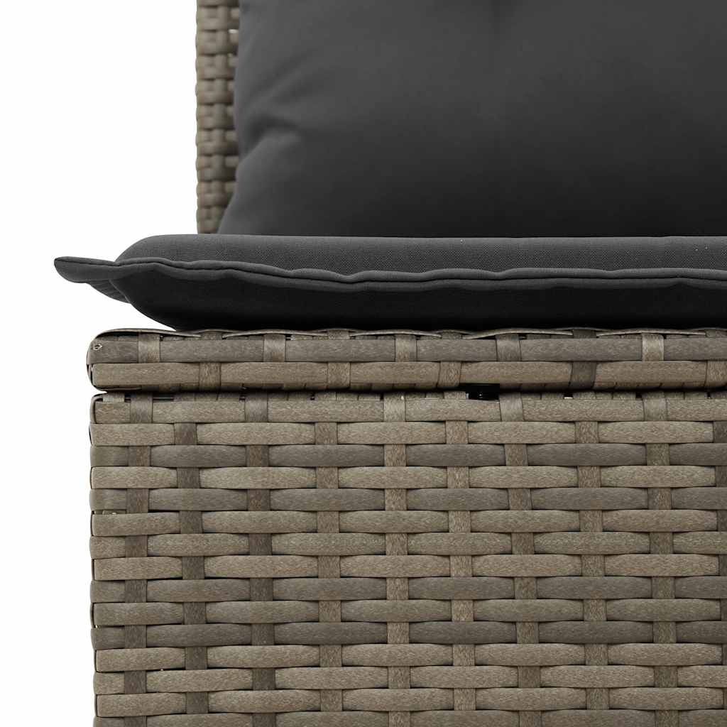 7 részes szürke polyrattan kerti ülőgarnitúra párnákkal 10