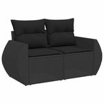7 részes fekete polyrattan kerti ülőgarnitúra párnával 3
