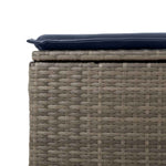 9 részes szürke polyrattan kerti ülőgarnitúra párnákkal 15