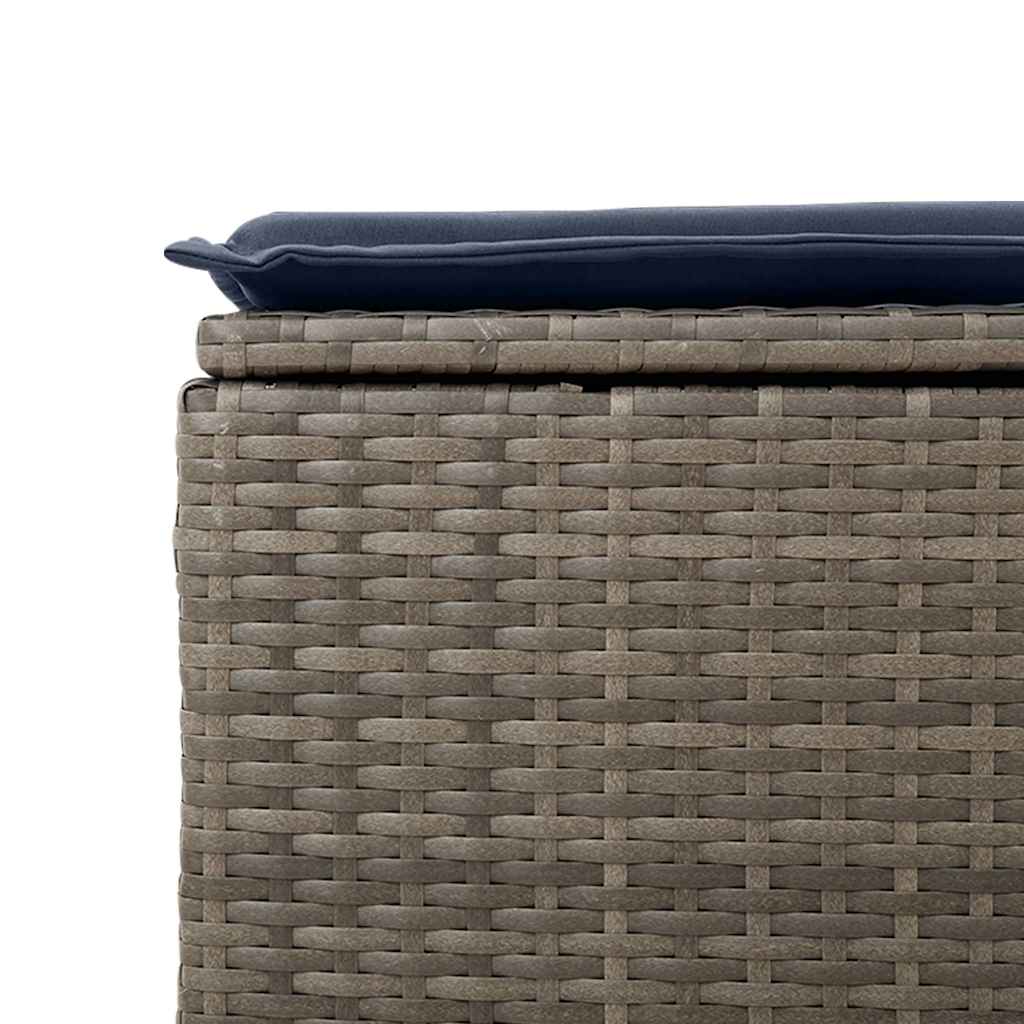 9 részes szürke polyrattan kerti ülőgarnitúra párnákkal 15