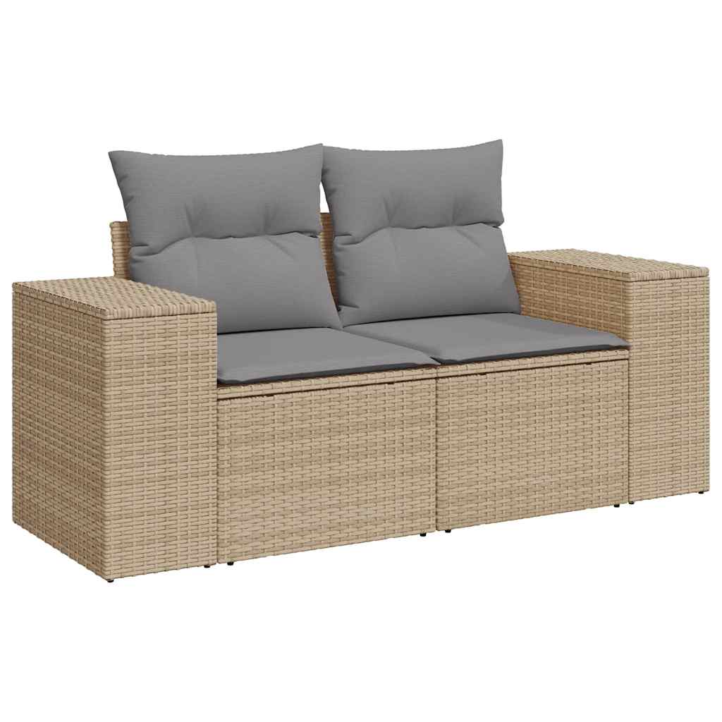 5 részes bézs polyrattan kerti ülőgarnitúra párnákkal 4