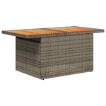 6 részes szürke polyrattan akácfa kerti ülőgarnitúra párnákkal 5