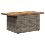 6 részes szürke polyrattan akácfa kerti ülőgarnitúra párnákkal 6