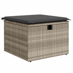 7 részes világosszürke polyrattan kerti ülőgarnitúra párnákkal 5